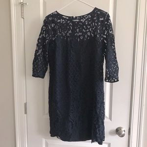 LOFT Outlet lace dress in navy, in good condition, size 10.